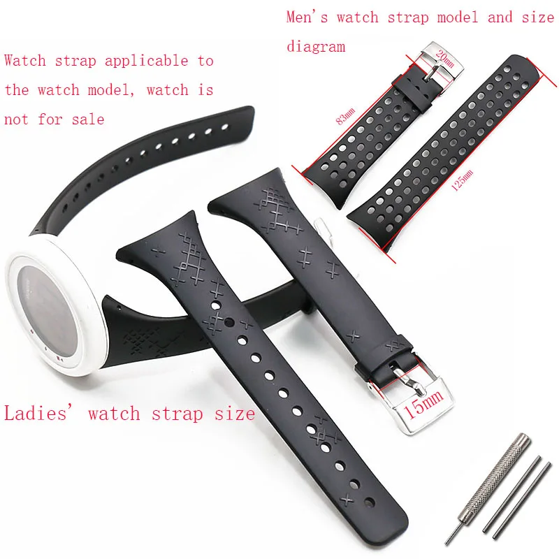 

Silicone watch band accessories compatible for SUUNTO M series M1 M2 M4 M5 sports waterproof rubber watch strap men's women's