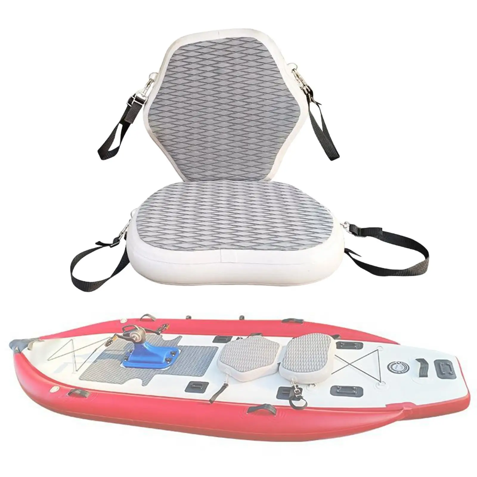 Inflatable Kayak Seat Ergonomic Back Support Adjustable Canoe Chair PVC Accessory for Water Sports