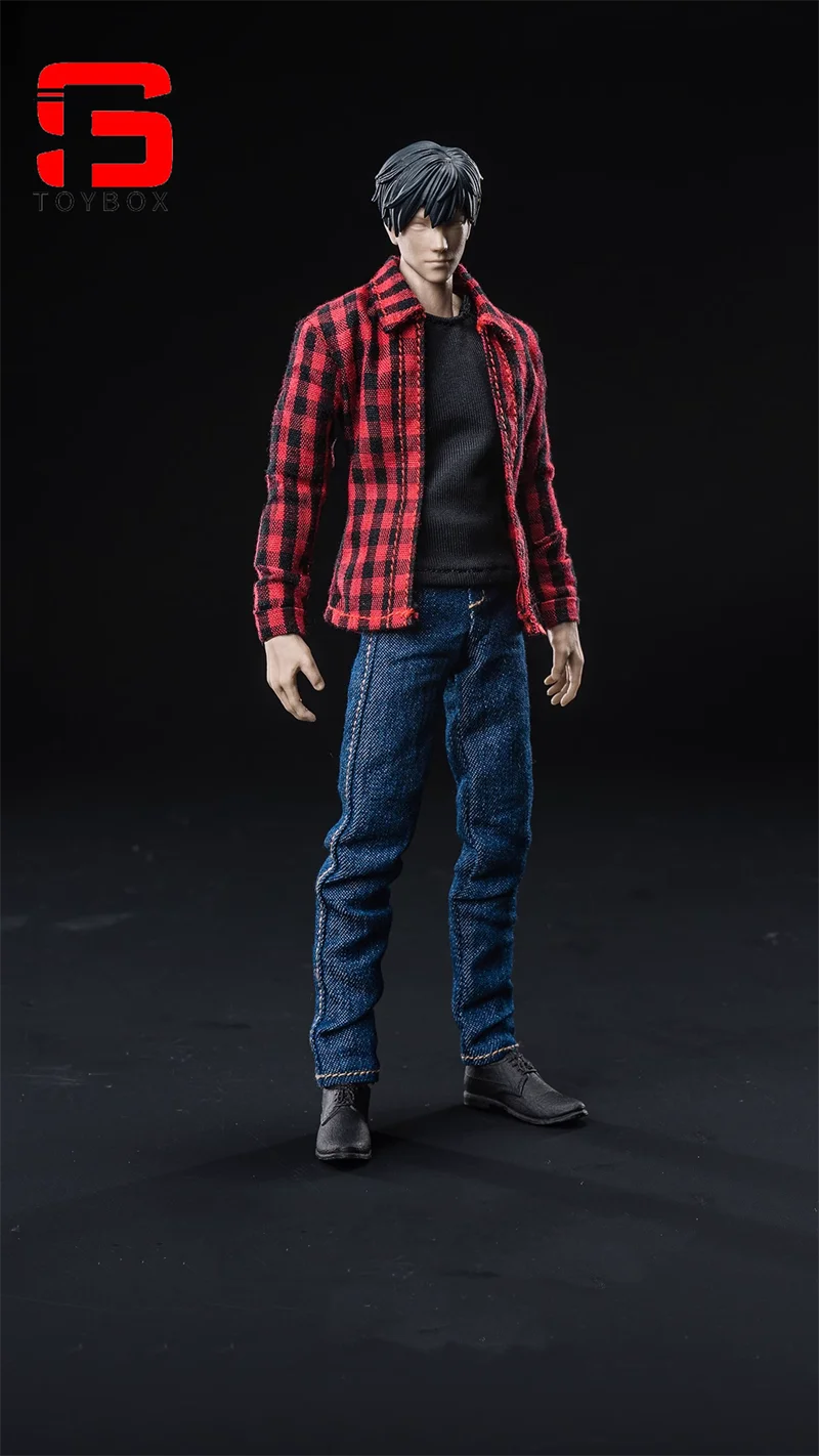 VTOYS X BMS Scala 1/12 Camicia rossa T-shirt nera Jeans Modello di vestiti Misura 12 pollici Soldato maschio Action Figure Body