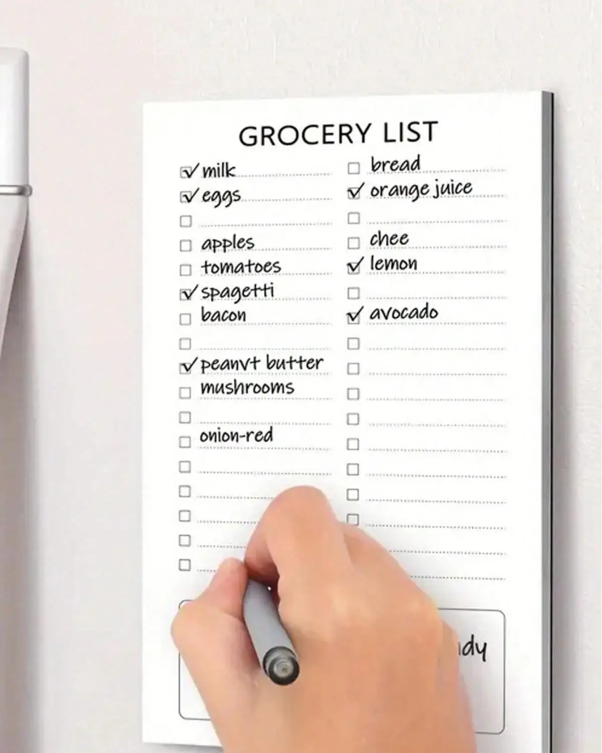 1pc Magnetic Notepad with Pen Holder，Portable Refrigerator Message Board，Home Kitchen Shopping List Office Student Sticky Notes