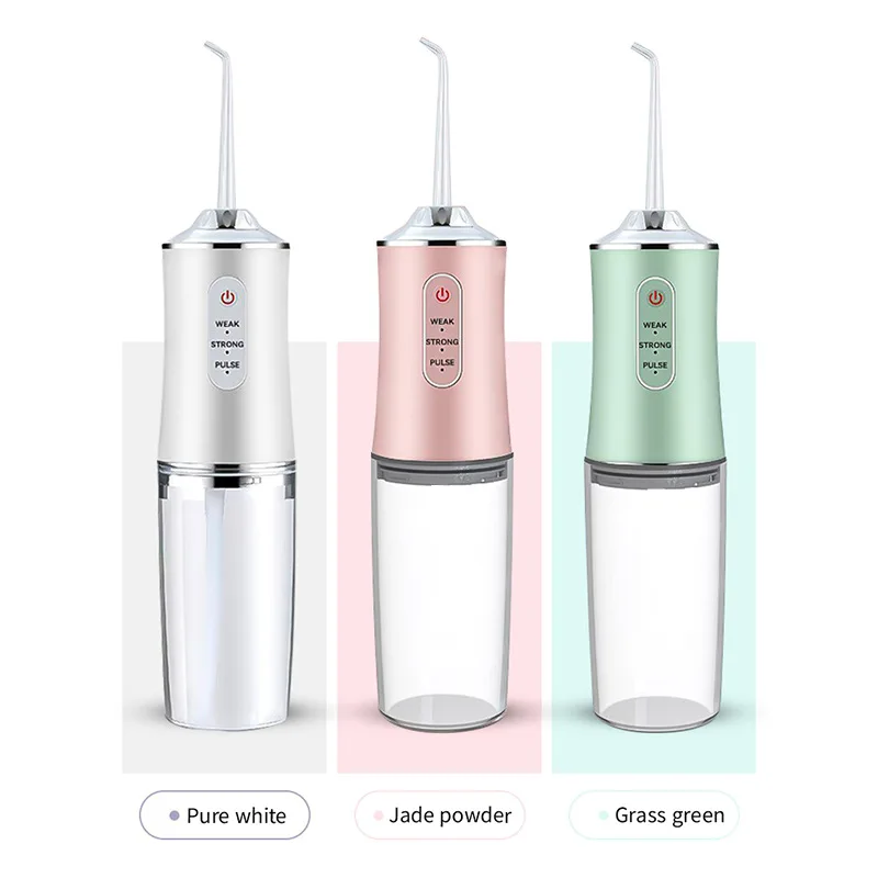 USB Portable Oral Irrigator Water Flosser Dental Water Jet Tools Rechargeable with 4 Jets 3 Cleaning Modes Teeth Cleaner