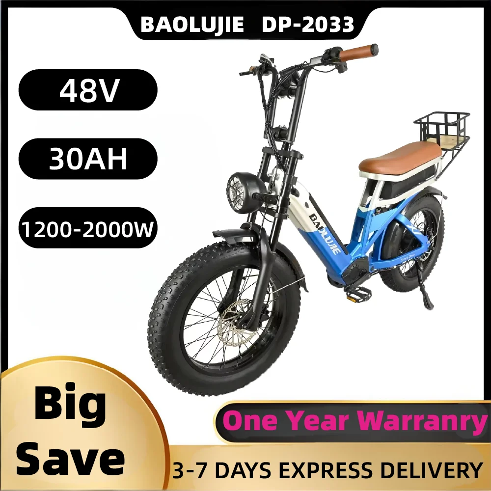 

BAOLUJIE DP-2033 электронный велосипед для взрослых, 1000 Вт * 2, 48 В, 15 Ач, аккумулятор, электрический велосипед, 20-дюймовый электронный горный велосипед с толстыми шинами