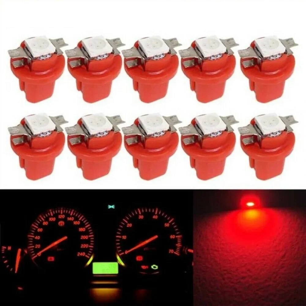 10 Uds t5 B8.5d 1smd luces LED automáticas lámparas de viuda luces de tablero automático consola central emisora uniforme amplio rango de irradiación