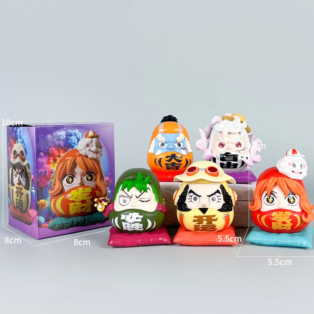 

Anime 5Pcs/Set One Piece Damo Egg 7cm Figure Model Trend Toys Kawaii Doll Gear 5 Sun God Nika Luffy Zoro Sanji Nami Decor Gifts