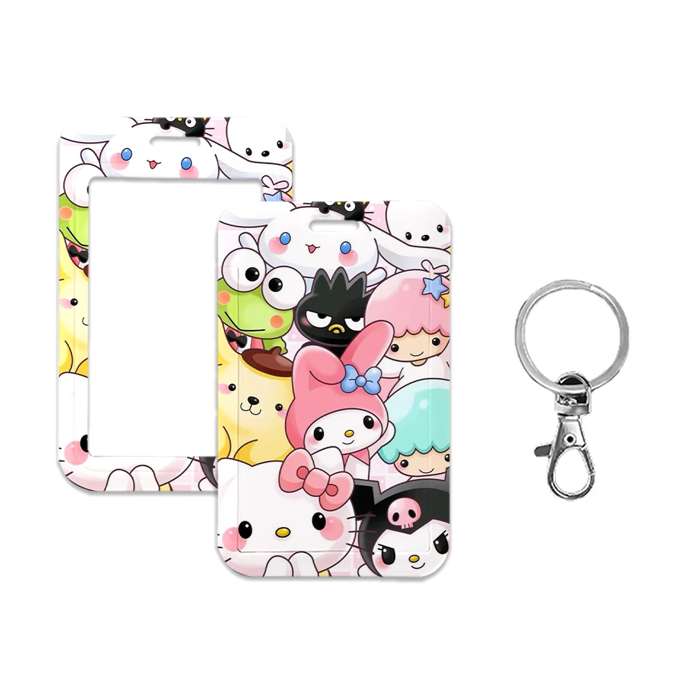 W Sanrios Cinnamoroll My Melody Kuromi Hello Kitty Pochacco Cartoon Work Permit Subway Bus ID Card Holder funda protectora