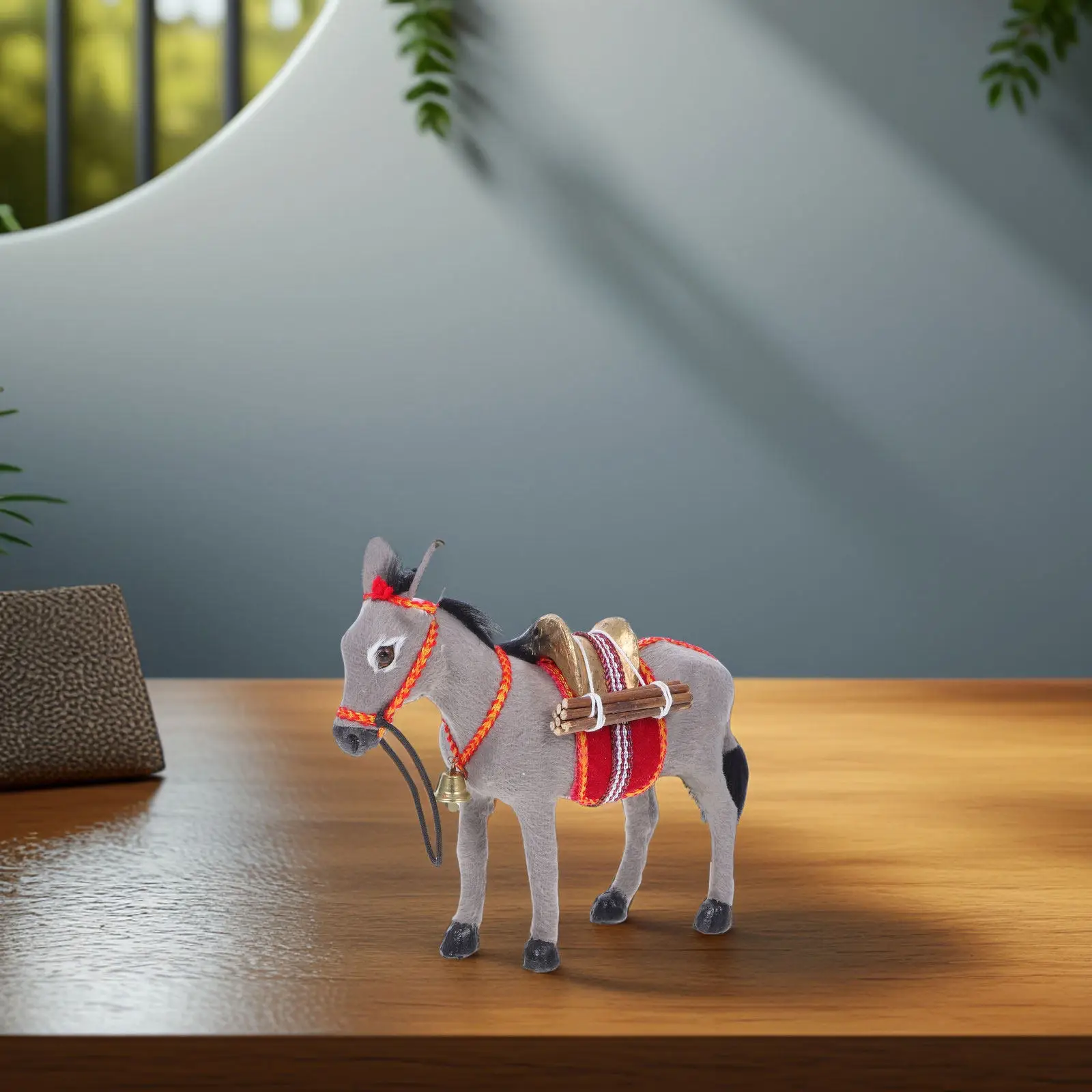 Lifelike Donkey Plastic Standing Animal Ornament Small Miniature Simulation Educational Home Learning Decoration
