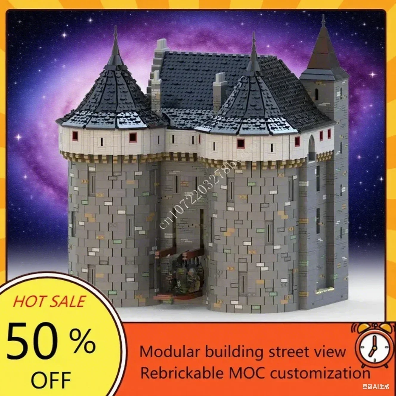 14562PCS the Great Gatehouse Castle in Brittany Part MOC Creative Street View Custom Puzzle DIY Custom Puzzle Model Birthday T