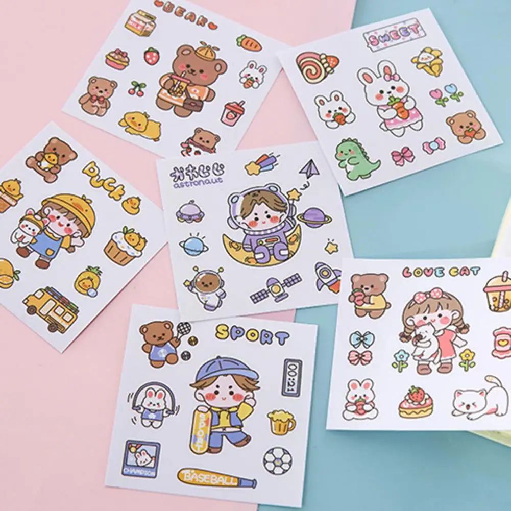 10Pcs Box Sticker Nice-looking Waterproof PVC Seamless Cute Reusable Computer Decal Stationery Accessories