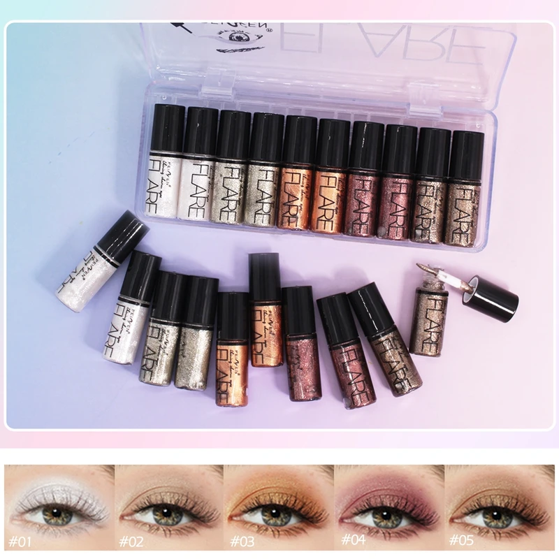 Waterproof Diamond Shiny Eye Liners Eyeshadow Silver Rose Gold Color Glitter Sequins Eyeliner Eye Shadow Makeup Beauty Cosmetics