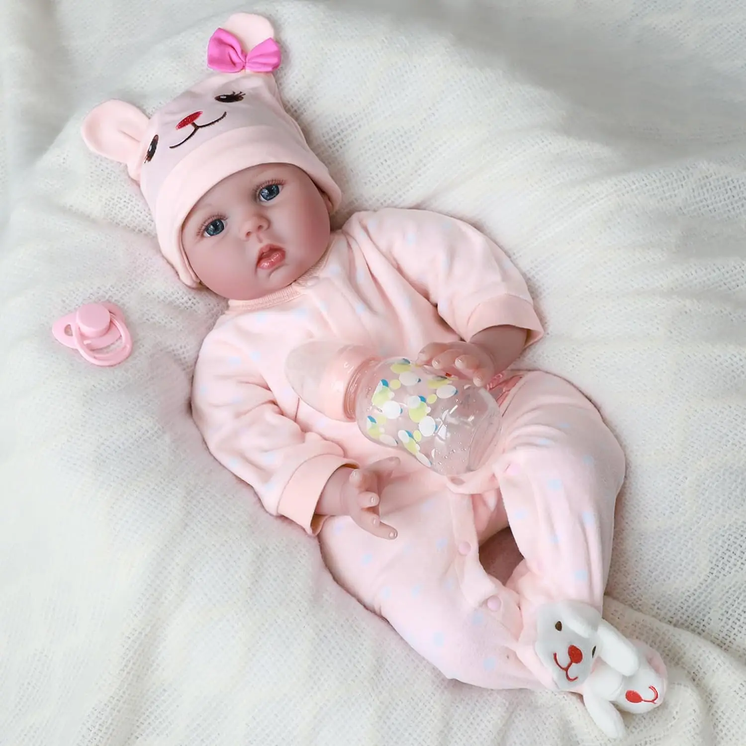 

Reborn Doll 55cm Realistic Silicone Reborn Baby Doll with Weighted Soft Cloth Body Newborn Reborn Doll Children Girls Gift Dolls