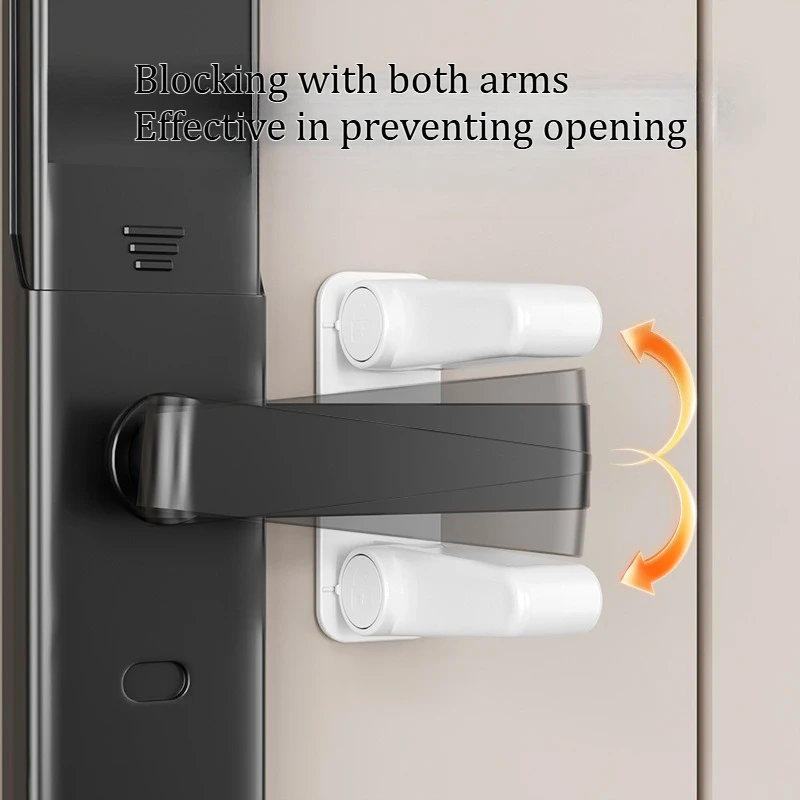 Child safety lock for doors - No-penetrating door handle fixation lock - Anti-door-opening device - Handle anti-opening function
