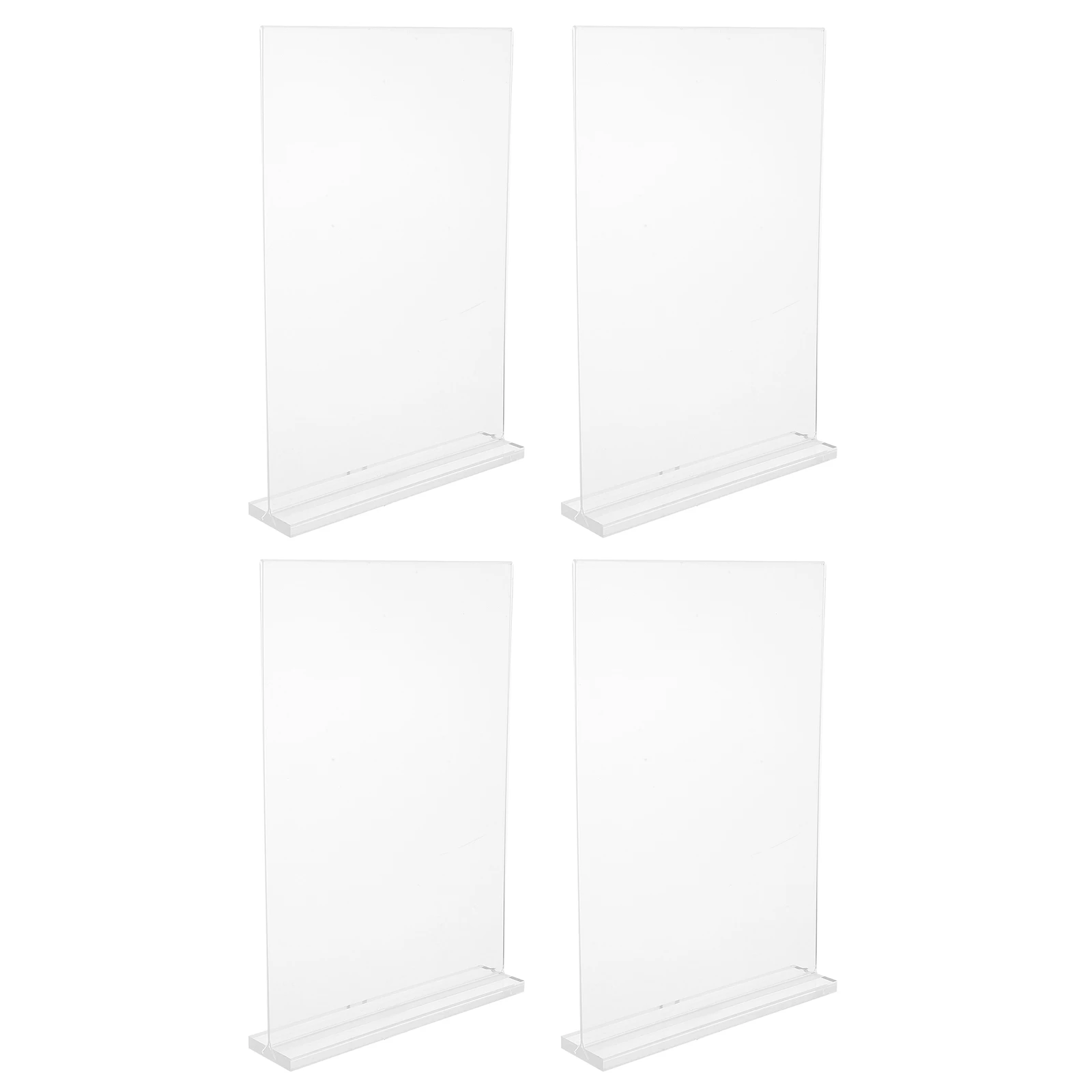 

4 Pcs Transparent Sign Poster Board Clear Display Stand Prop Acrylic Attention Name Plate Graduation Party Brochure Holder