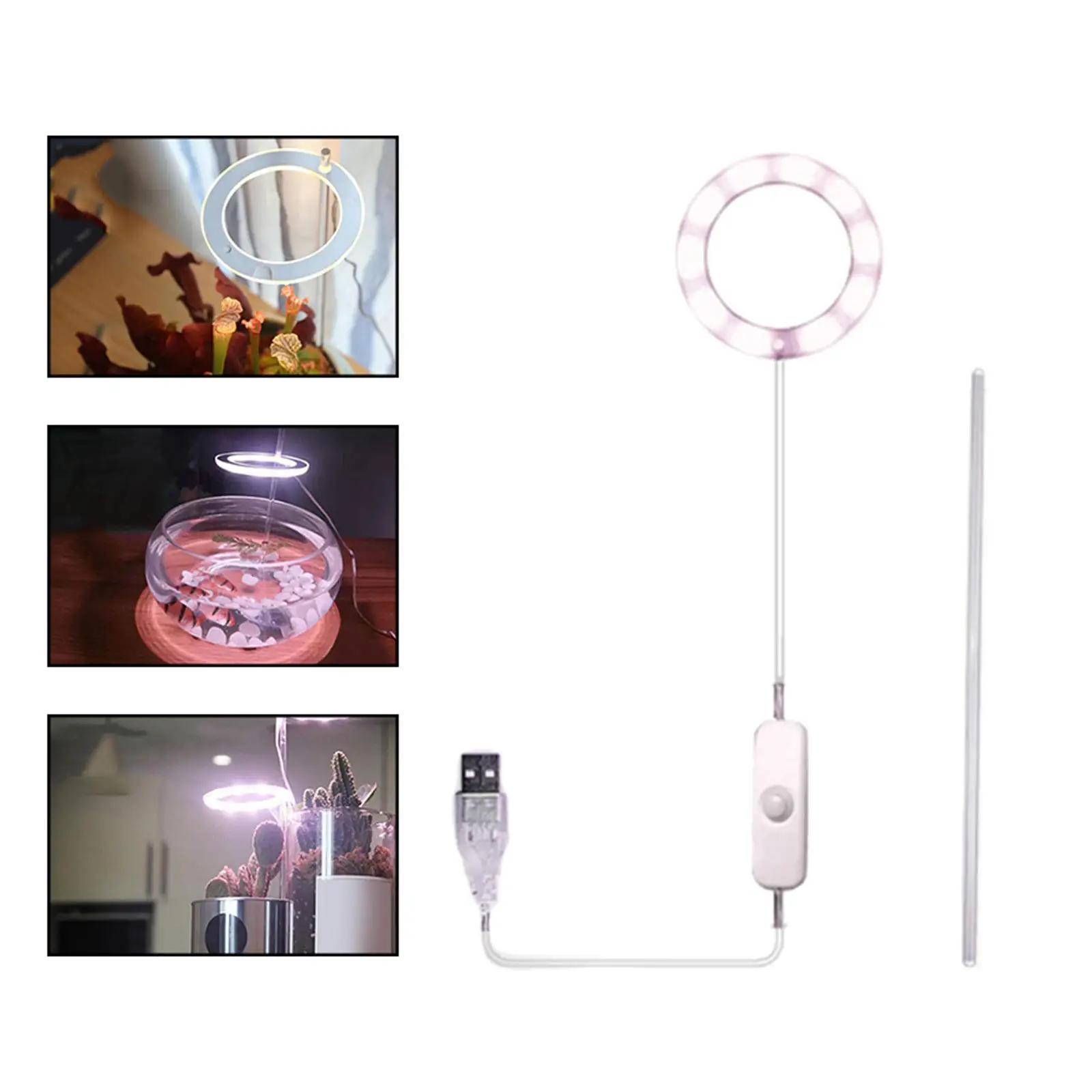 1pc LED Growing Light 5V USB Angel Light for Seedling Household Flower