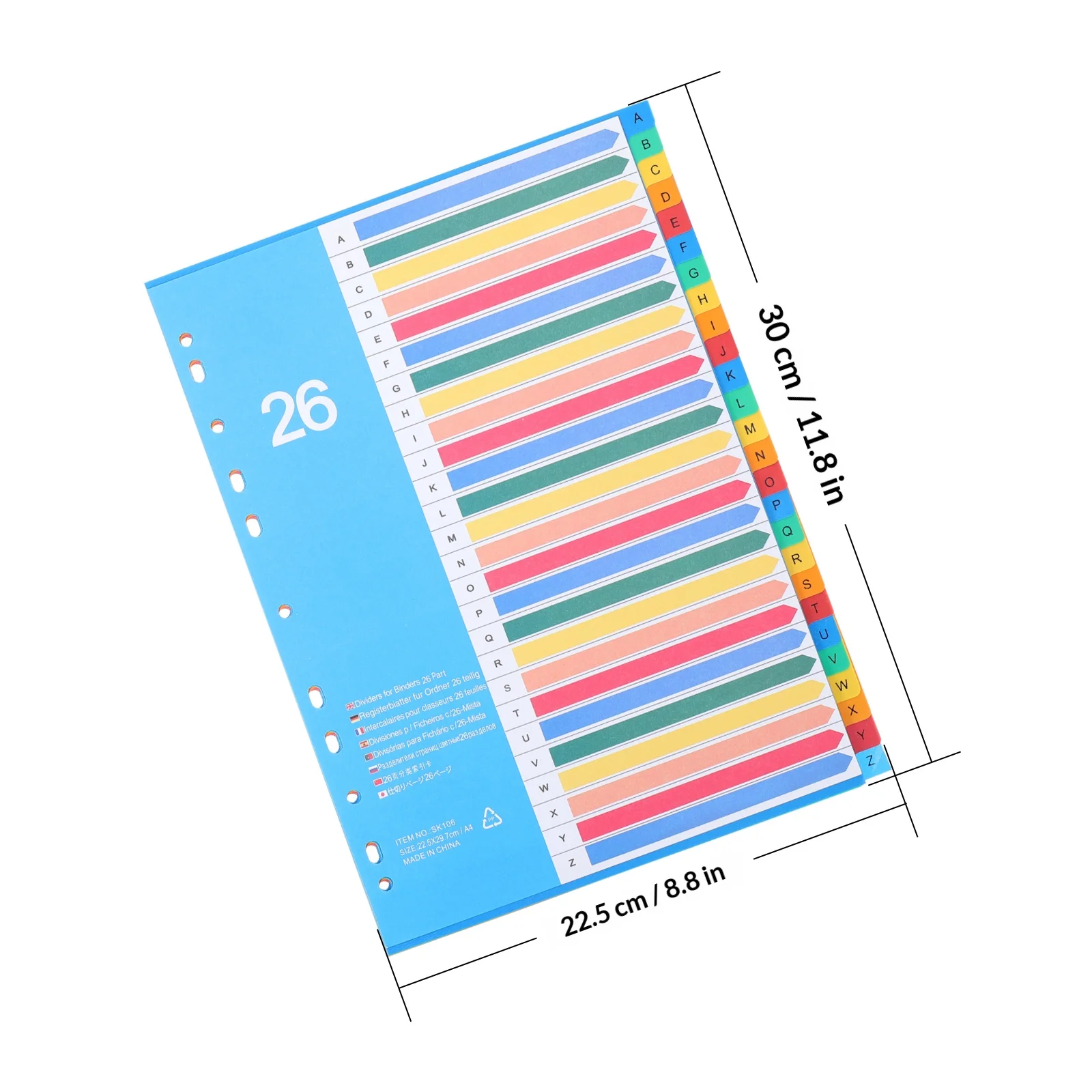 38Pcs File Folder Separators Colored Loose Leaf Plastic Index Divider Pages for Notes Classification and Organization