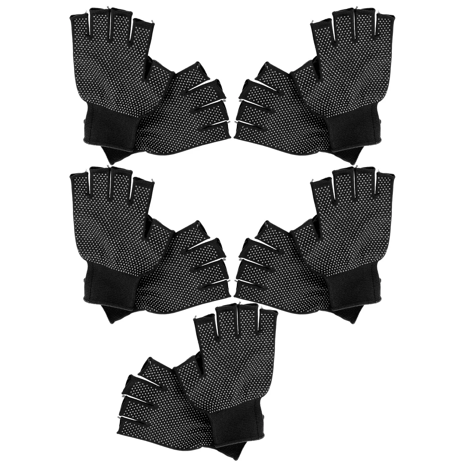 

5Pairs Half Finger Work Gloves Breathable Non-Slip Grip Warm Gloves for Cold Weather Cycling Hiking DIY Projects