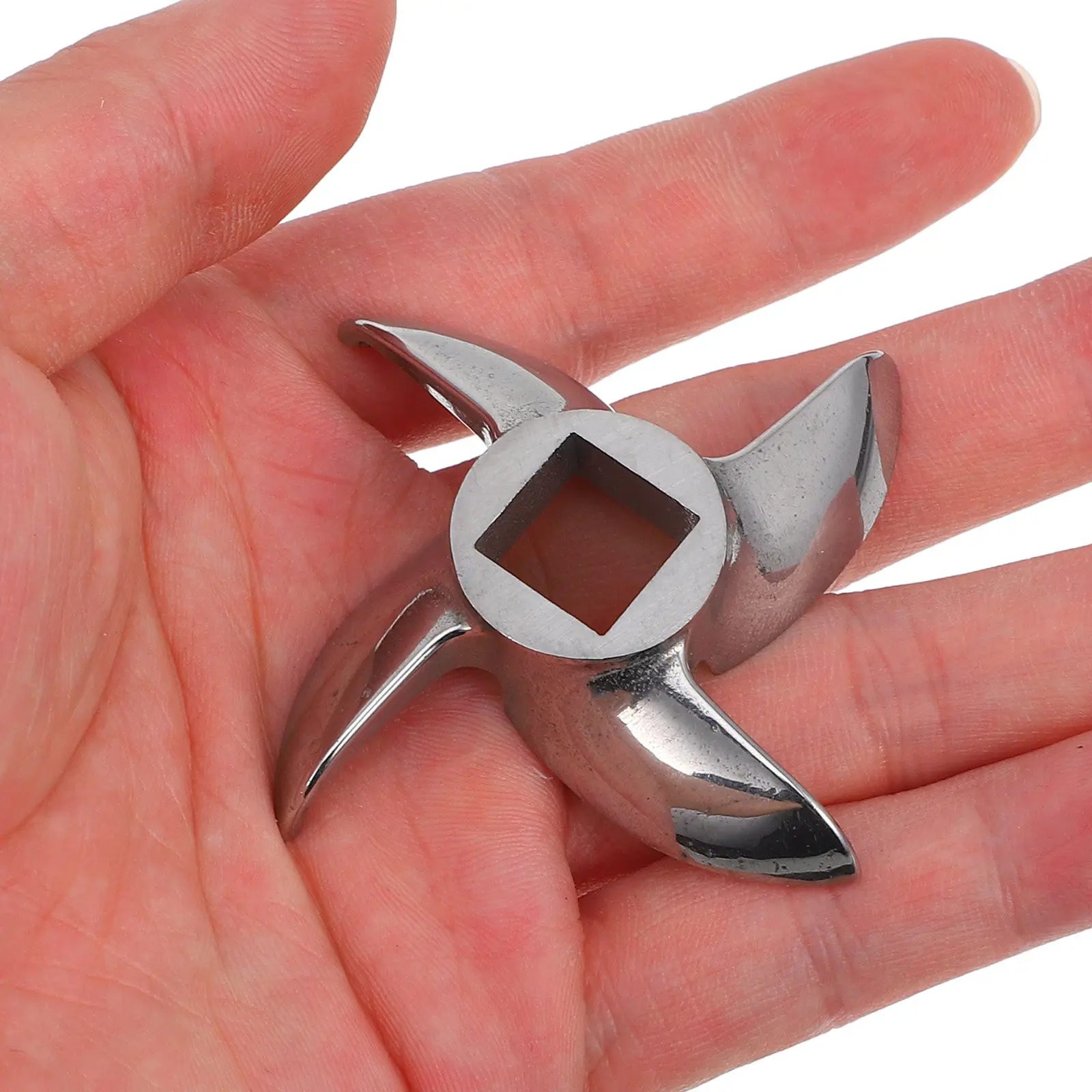 Meat Grinder Replacement Blades Stainless Steel 0.47 Inch Square Hole 2.48 Inch Diameter Cutting Design Sausage