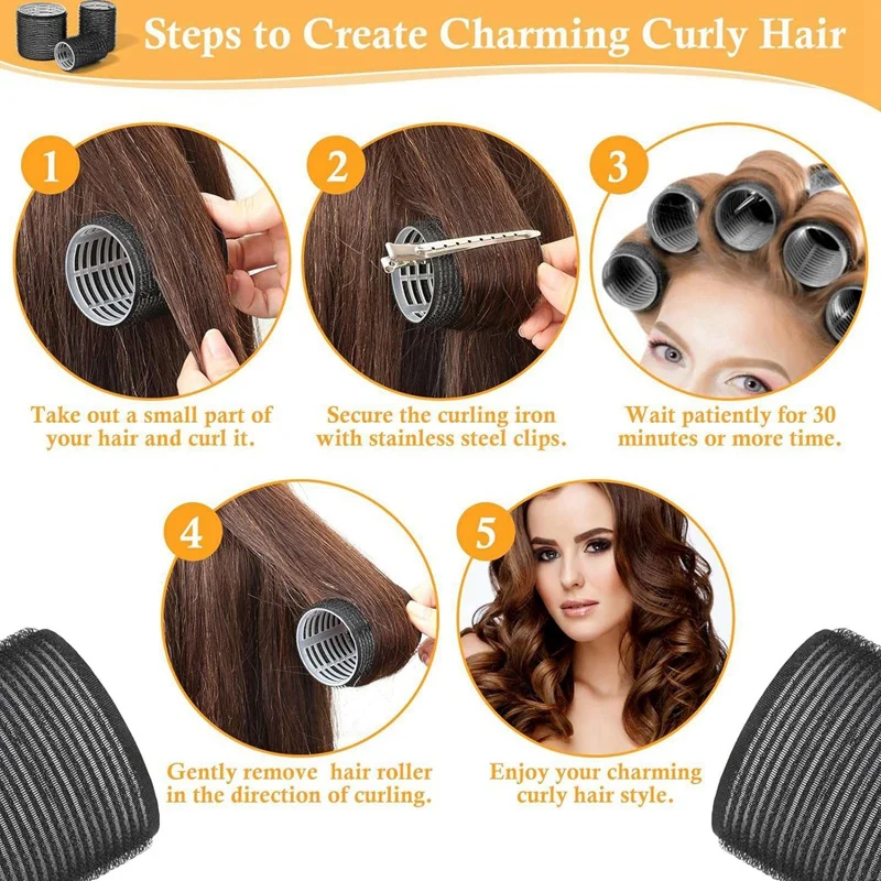 43 шт., бигуди, ролики с зажимами, валик для волос 3 размера, Jumbo, валик для волос с 12 зажимами для волос, бигуди