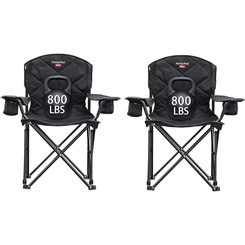 Camping Chair Heavy duty 800 lb, portable folding with armrest cup holder and pocket, suitable for outdoor/travel/picnic/camp