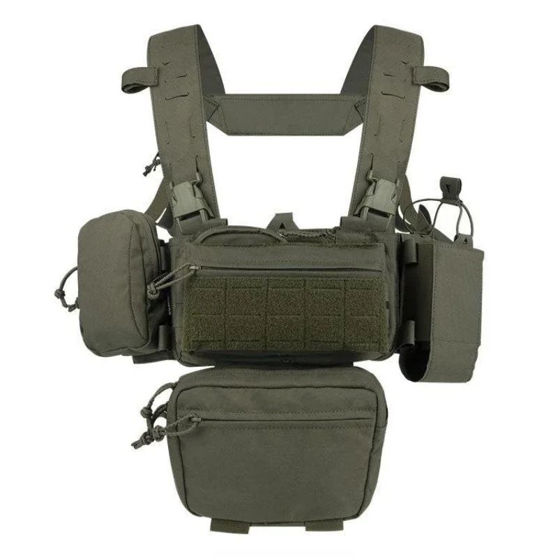 YAKEDA Chest Rig cintura di pattuglia con cuscinetto di carico modulare con imbracatura e custodia Ranger Green Tactico Gear Hunting Chest