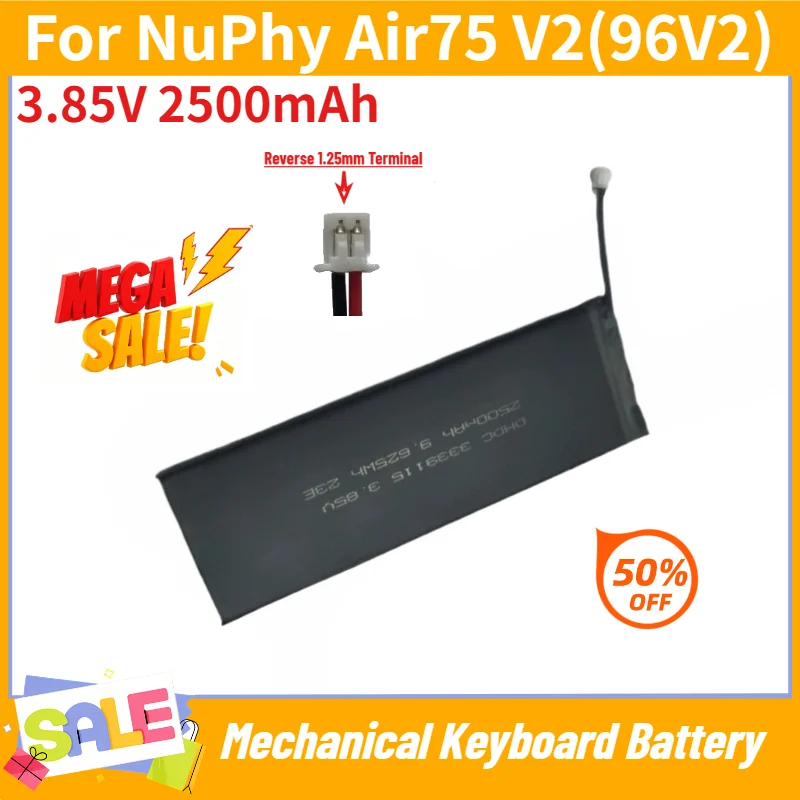 3.85V 2500mAh Battery for NuPhy Air75 V2(96V2) Mechanical Keyboard High Quality Replacement Battery
