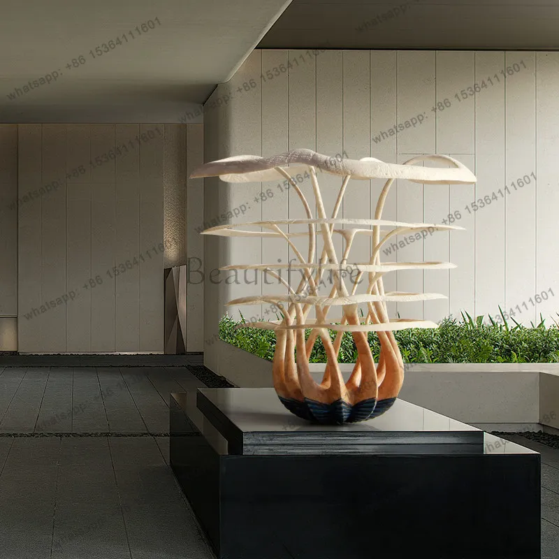 Abstract wood carving ornaments Hotel clubhouse Sales office Model room Entrance soft decoration