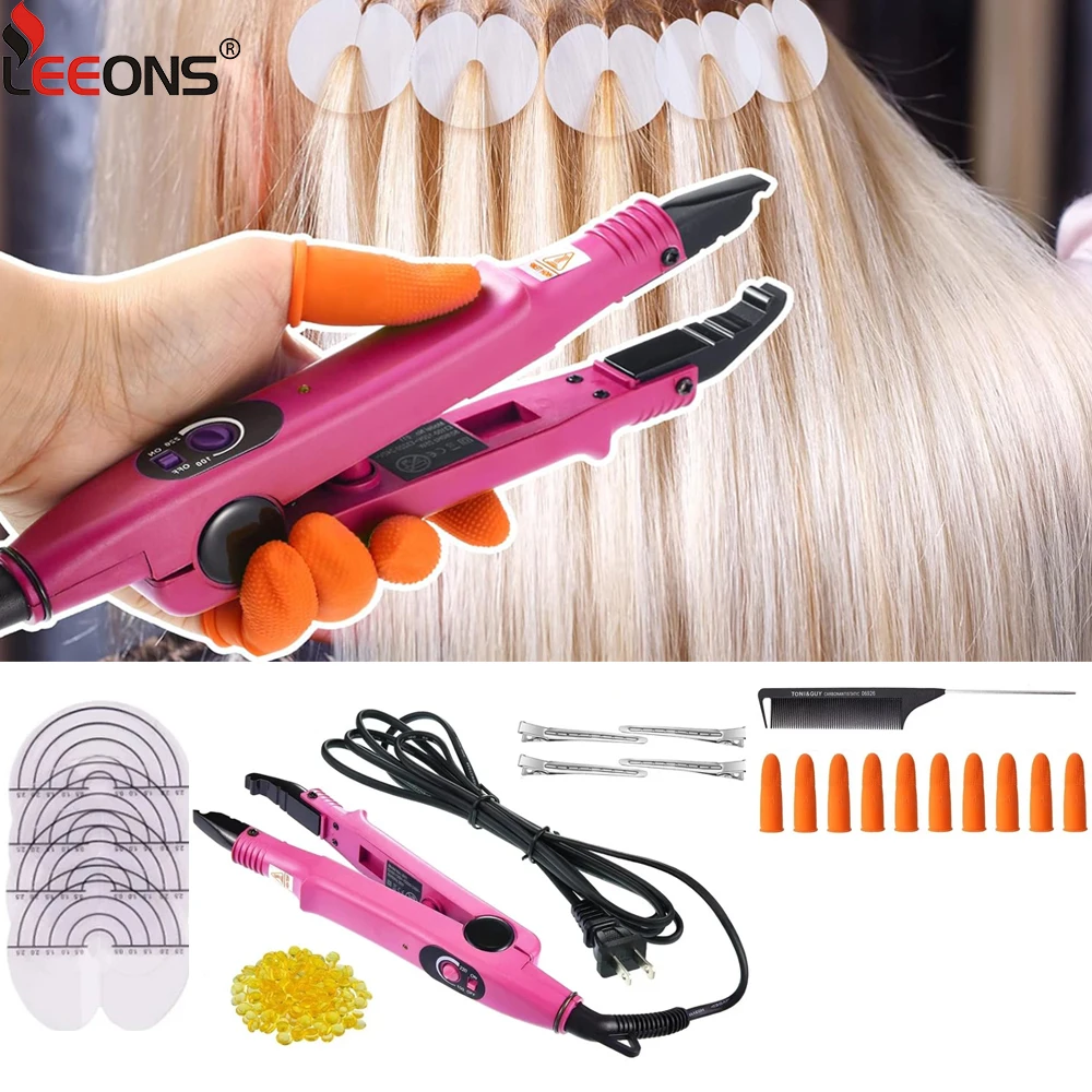 

Hair Extension Iron Fusion Connector Tools For Salon 100G Hair Extension Keratin Glue Hair Clips Finger Protector Comb For Women