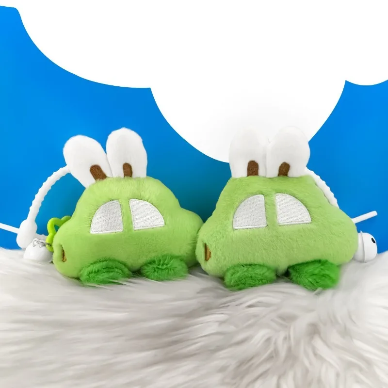 1 pçs bonito mini simulação de pelúcia pequeno carro chaveiro pingente boneca brinquedo mochila carro pingente crianças presente aniversário brinquedos