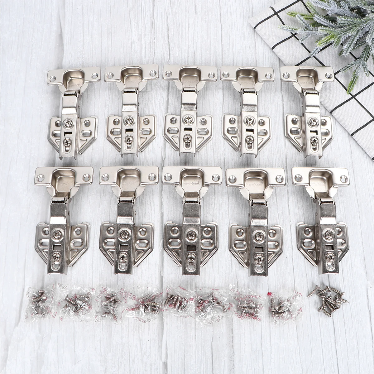 

10 pcs Hydraulic Hinges Stainless Steel Heavy Duty niture Door Hinges Thickened Frame Concealed Half Overlay For Kitchen