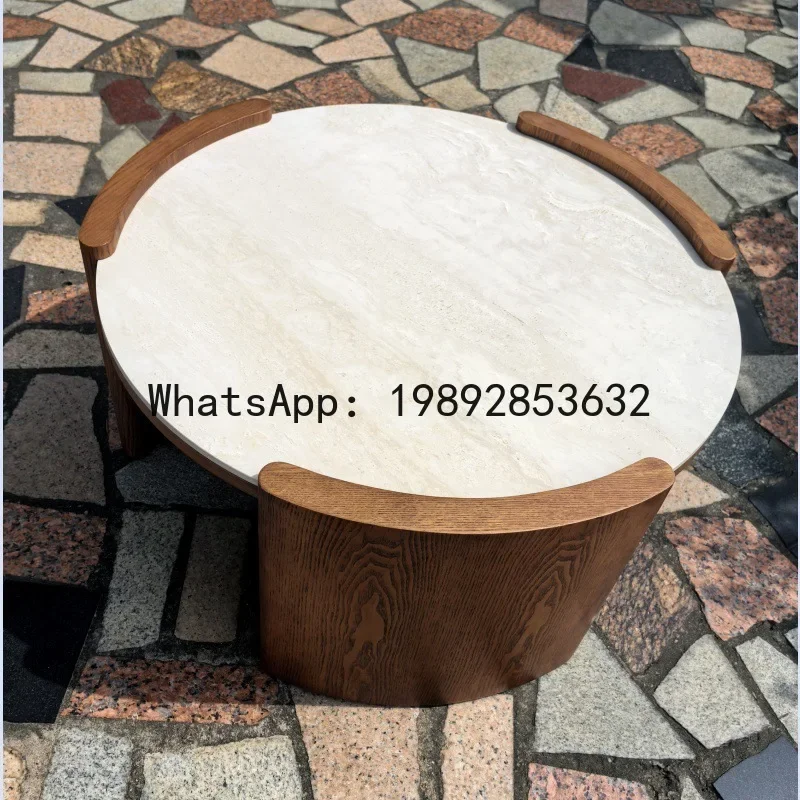 H5.20 solid wood coffee table - small apartment modular coffee table - modern rock slab coffee table