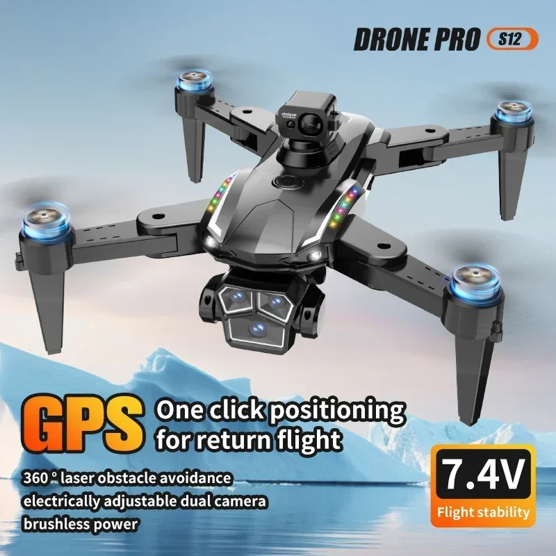 

2024 New S12 Drone GPS Brushless Obstacle Avoidance 8k HD Camera Drones remote control entry-level 7.4V quadcopter Dron Toy 3KM