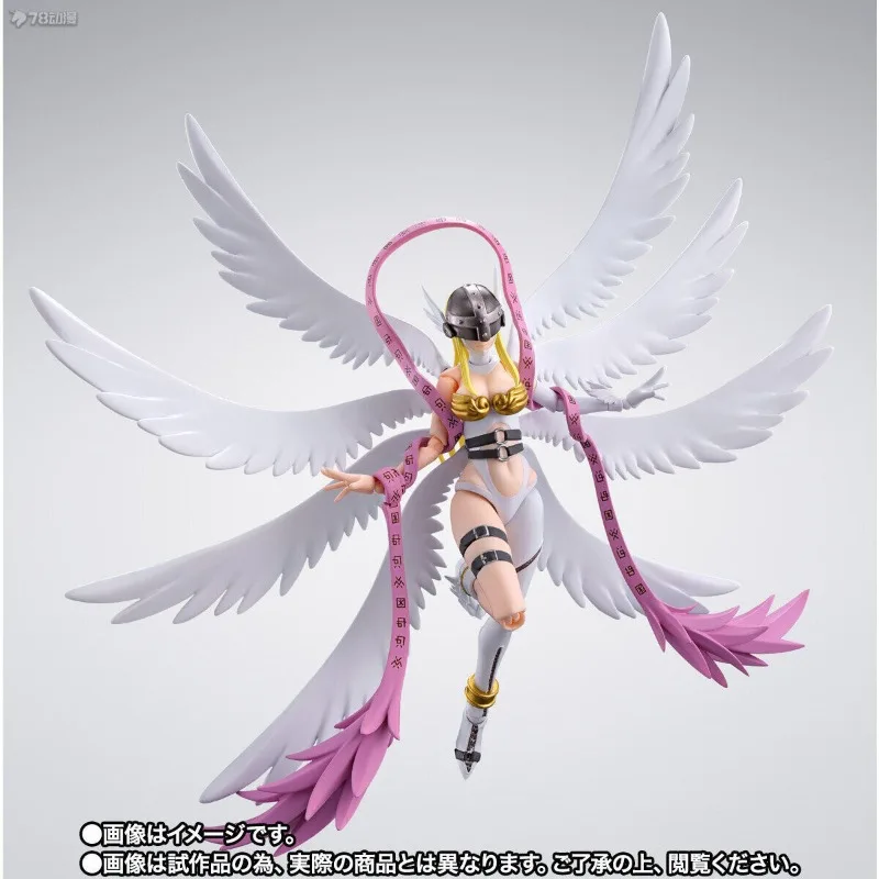 BANDAI Genuino S. H. Figuarts Series Juguetes móviles Monstruo digital Caballero de loto rojo Bestia - Renacimiento del Caballero Sagrado, Modelo Angewomon