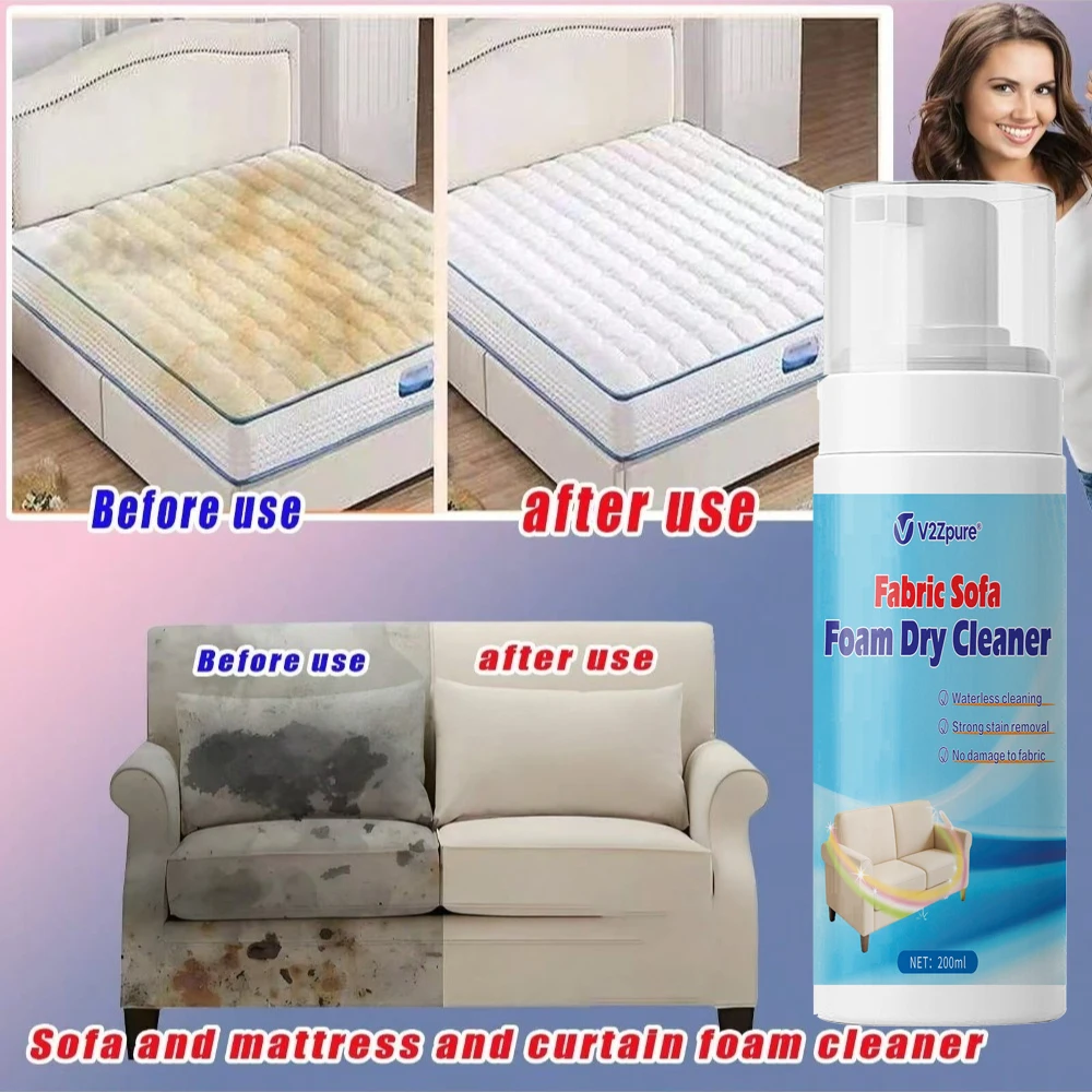 Nettoyant Sec Multi-Usages pour Tissus et Mousse de Canapé, Détachant Textile pour Tapis et Rideaux, Sans Eau