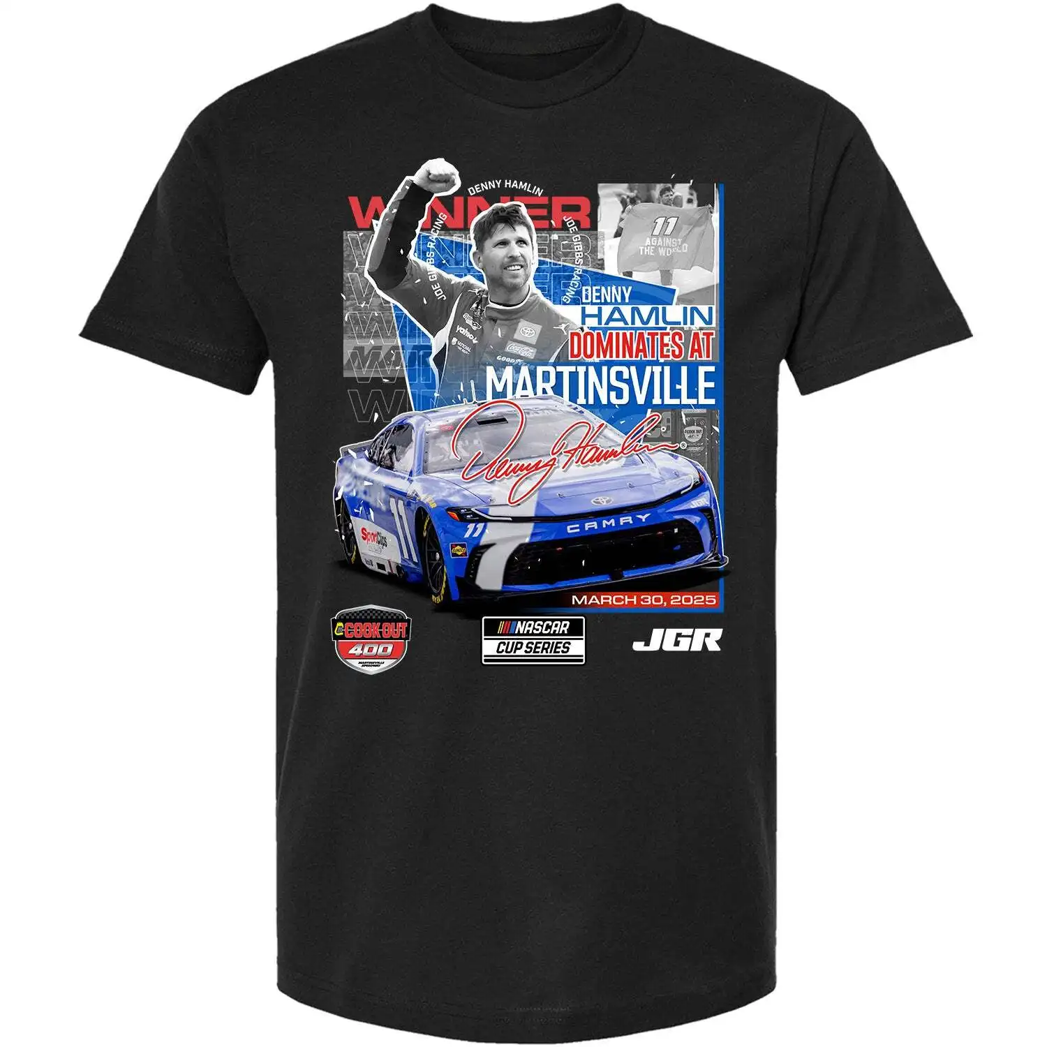 Denny Hamlin 2025 Martinsville Race Win T-Shirt - Sale
