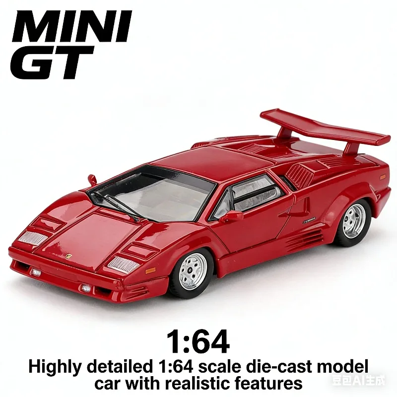 

[Предзаказ] MINI GT 1:64 # Модель автомобиля Lamborghini Countach из литой стали, коллекционная игрушка для мальчиков, предмет декора.