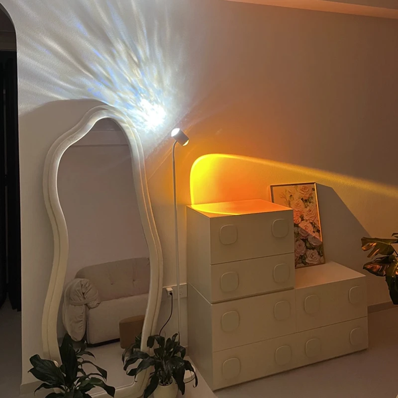 Luce per proiezione di luci al tramonto Lampada da pavimento a LED bifacciale Luce per tramonto Halo fai-da-te Utilizzata in bar Soggiorno Camere da letto Ristoranti