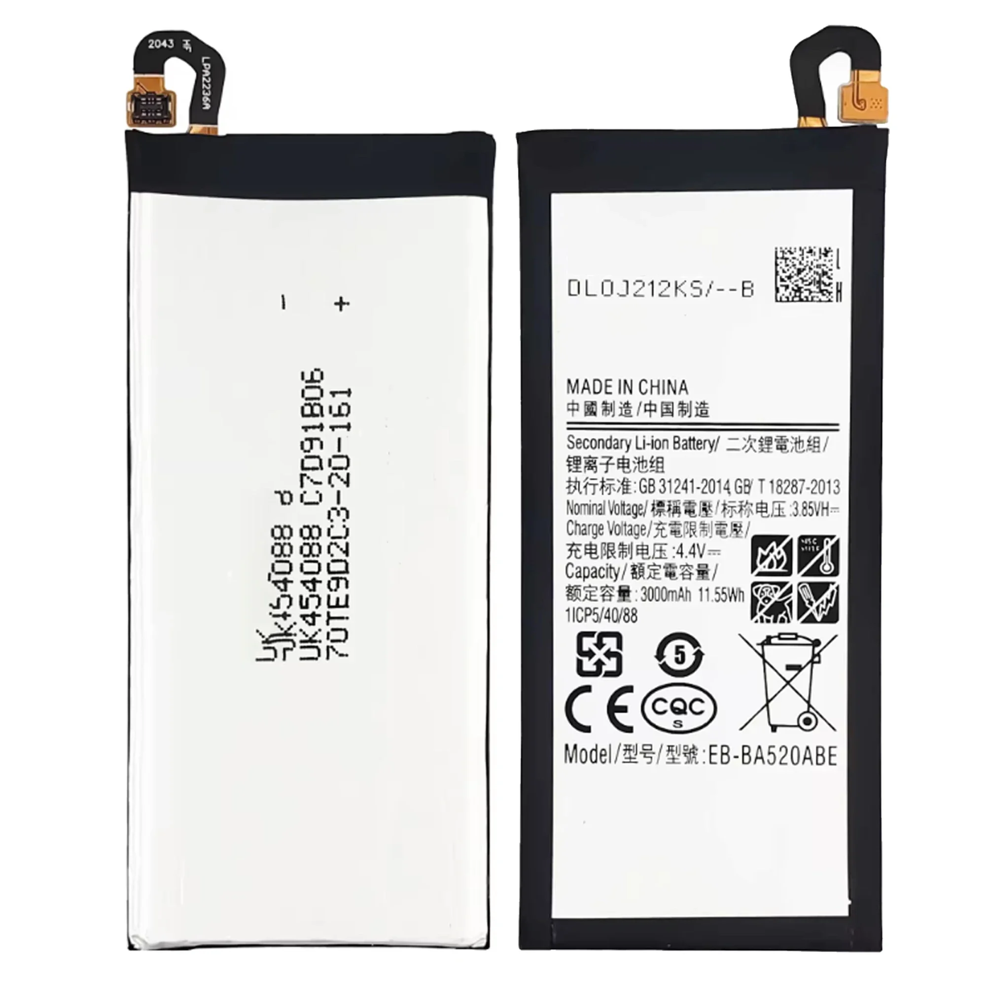 New EB-BA520ABE 3000mAh Battery For Samsung Galaxy A5 2017 Edition A520 SM-A520F A520K A520L A520S A520W/DS Replacement Battery