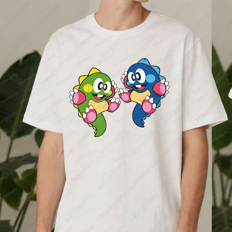 Bubble Bobble Japanese Online Gaming Nerd Gamer Retro Game 80s Tshirt Meme Gift Fun Tees Vintage Style Unisex Cotton Casual Wear