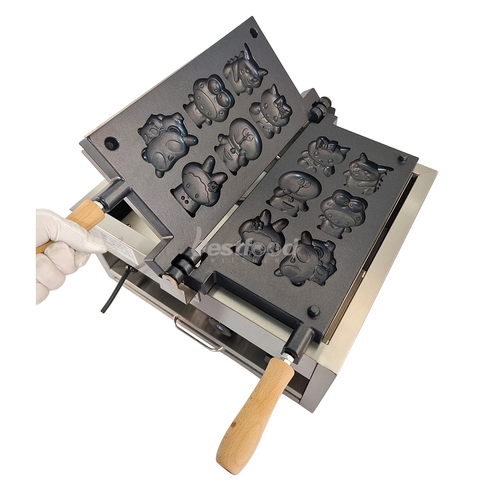 

Commercial Non Stick Egg Waffle Maker Waffle Iron Bubble Cartoon Waffle With 6pcs For Kids