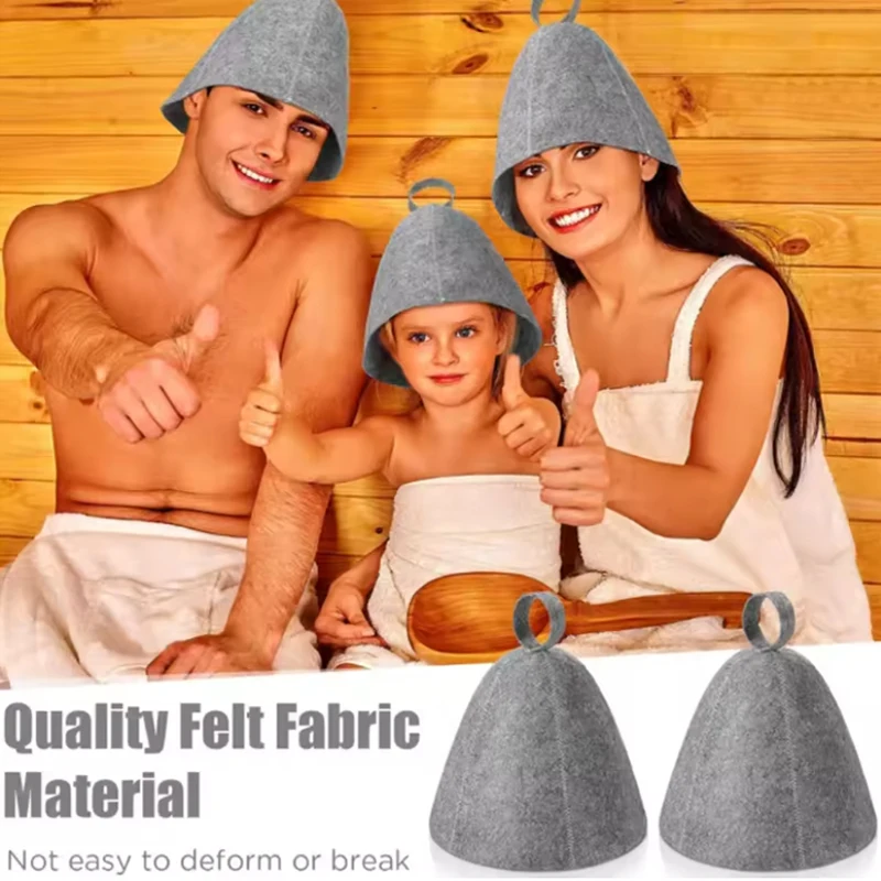 1Pc Sauna Hats Winter Sauna Caps Sauna Accessories Felt Sauna Cap For Men Women Home Sauna Steam Cap For Steam Room Free Size