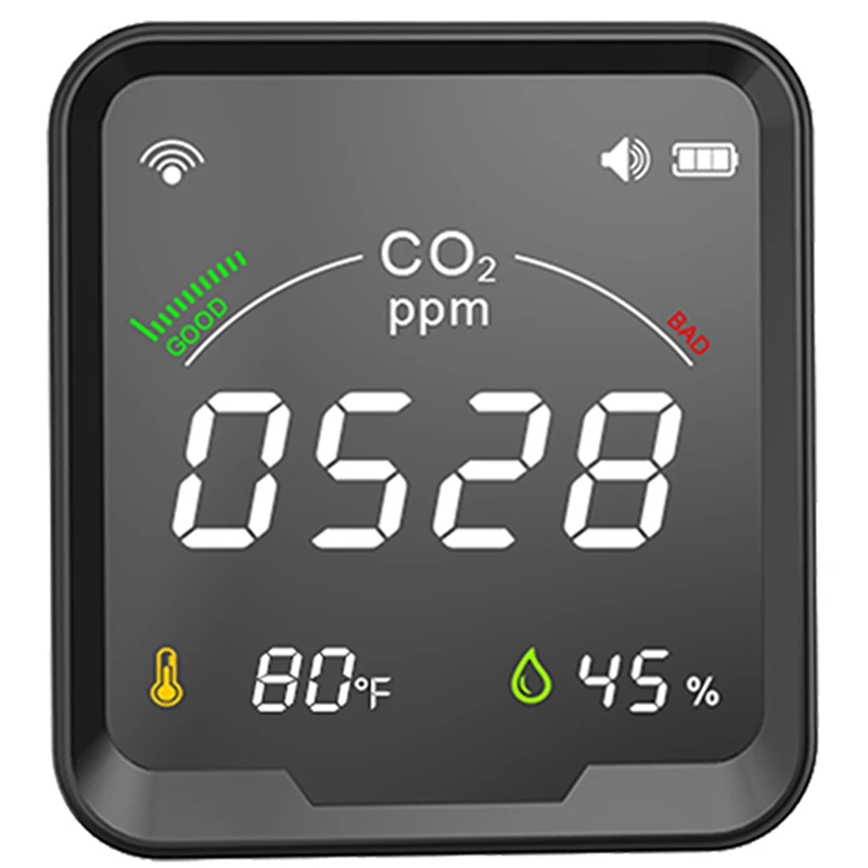 wi fi tuya inteligente detector de dioxido de carbono monitor de qualidade do ar temperatura e umidade tester co2 em 1 01