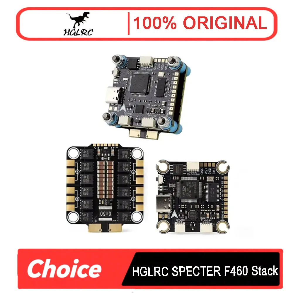 

HGLRC SPECTER F460 Stack F405 V2 Flight Controller 4in1 ESC - BLHELI_S 60A MPU6000 30X30mm 2-6S for RC FPV Freestyle Drone