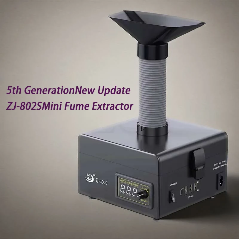 

ZJ-802S Mini Efficient Purification Smoking Instrument Solder iron Smoke Absorber ESD Fume Extractor With LED Light 110V/220V