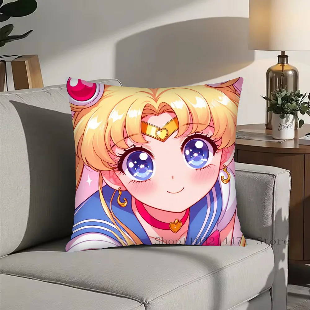 1pc Sailor Moon Pillow Case Square Bedroom Sofa Leisure Comfort Cushion Car Living Room Home Decoration