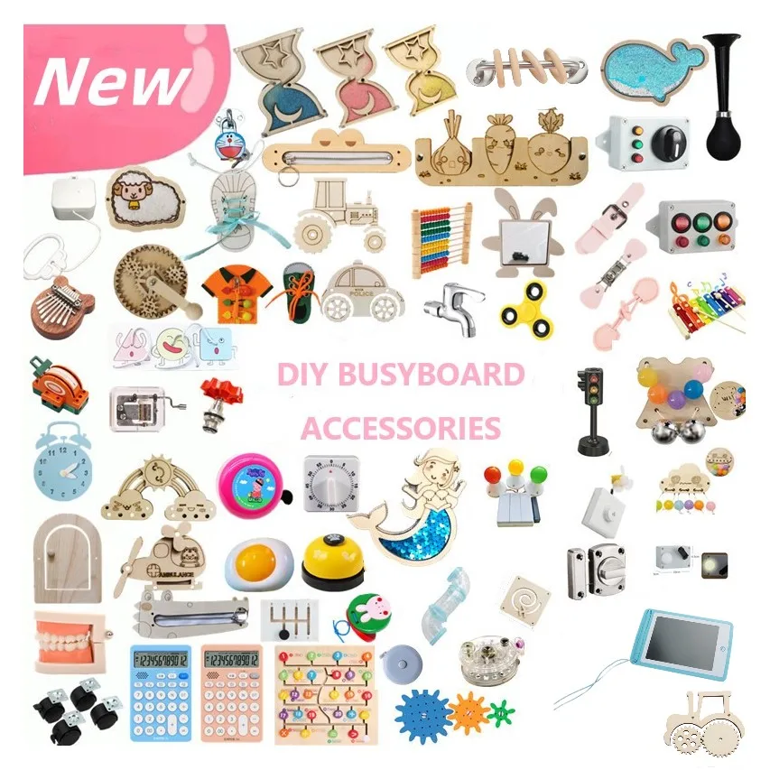 Hàng Mới Về Montessori Busyboard DIY Phụ Kiện Bận Rộn Ban Miếng Đồ Chơi Học Tập Bé Montessori Đồ Chơi Giáo Dục