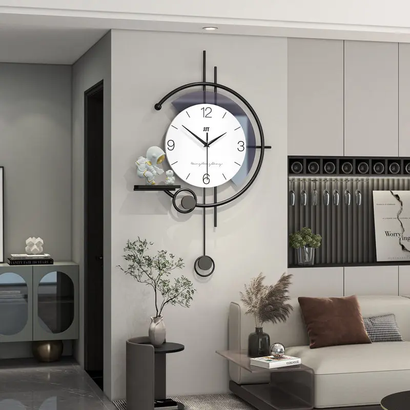 White Unique Wall Clock Fashion Elegant Round Design Living Room Digital Clock Modern Nordic Horloge Murale Home Decor Items