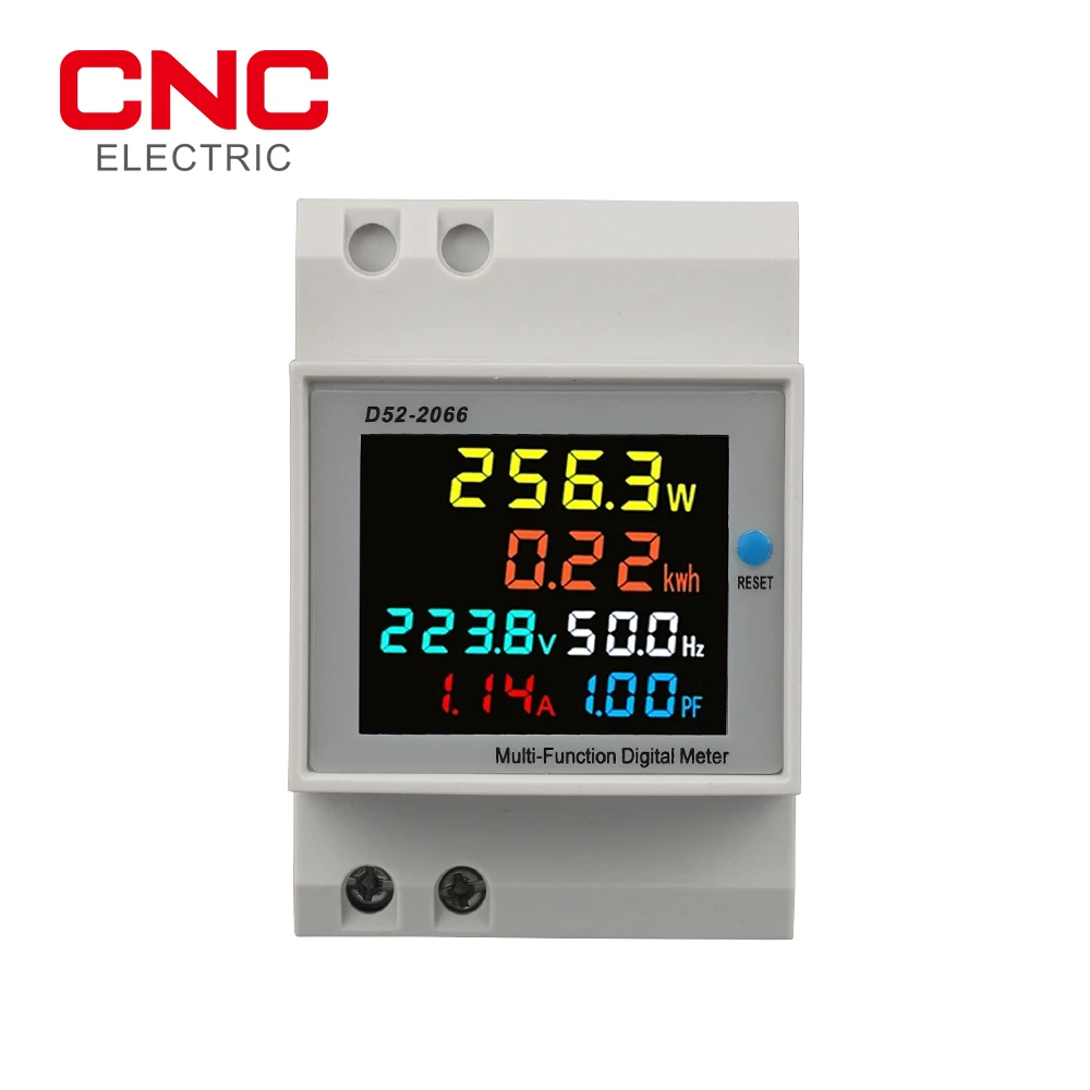 6IN1 din rail AC monitor 110V 220V 380V 100A Voltage Current Power Factor Active KWH Electric energy Frequency meter VOLT AMP