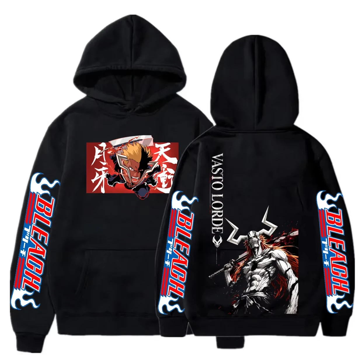 Anime Bleach Kurosaki Ichigo Graphic Hoodie Men Women Pullover Sweatshirt Sleeve Print Urban Vintage Cosplay Daily Hooded Tops