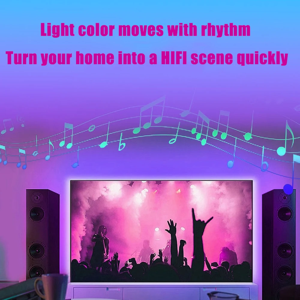 RGB LED TV Backlight Strip Lights 5050 HDMI Screen Music Sync Ambient Lamp 5V Diode Tape for PC PS4 XBOX Gaming Device