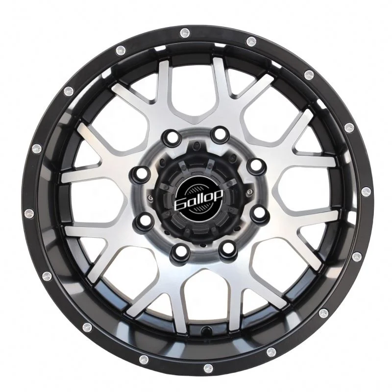Gallop 17 18 20 Inch 5 6 8 Lugs Holes Pcd Deep Dish Mesh Design Negative 4x4 SUV Offroad Alloy Wheel A356 Aluminium Rims