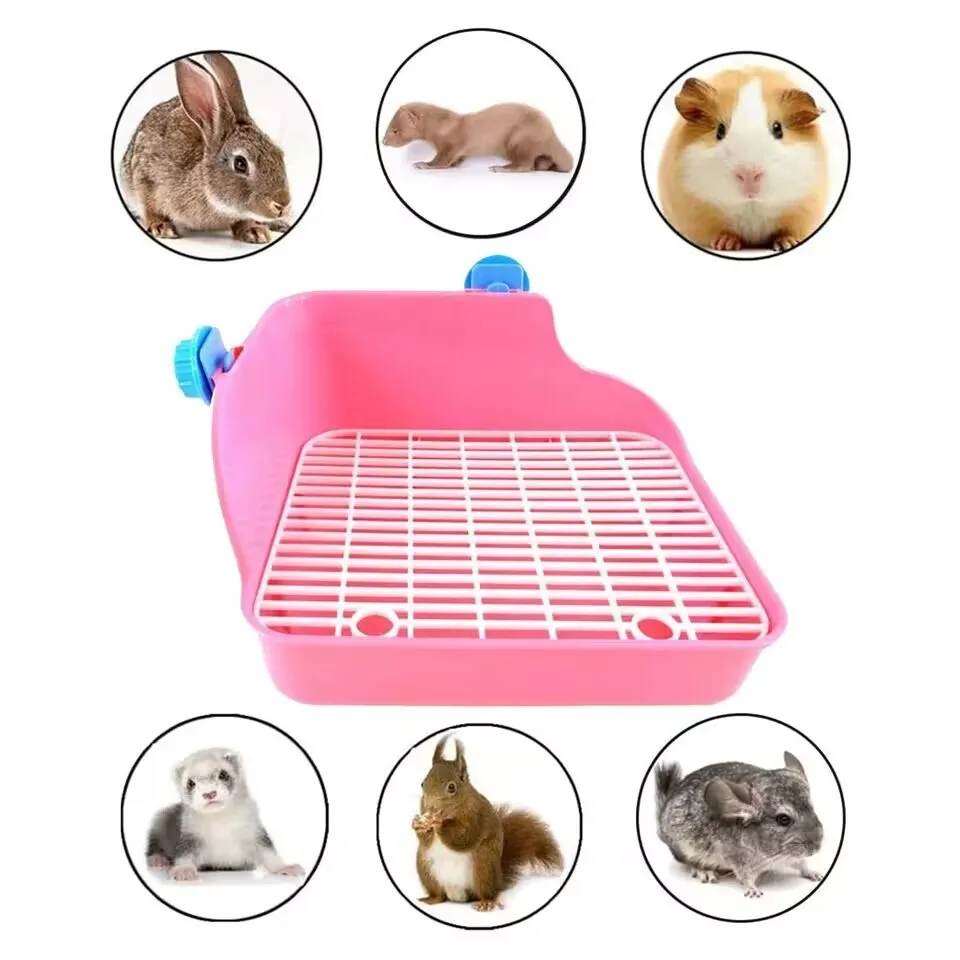 

Rectangle Animal Pet Cat Rat Rabbit Pee Potty Trainer Litter Tray Toilet Corner For Small Pet Guinea Pig Toilet Litter box